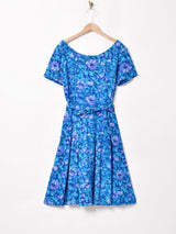 60's〜70's ベルト付き 花柄ワンピース