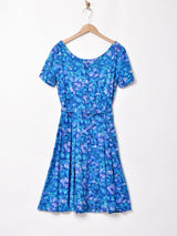 60's〜70's ベルト付き 花柄ワンピース