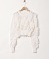 【2色展開】Meridian ローゲージ クロップドセーター