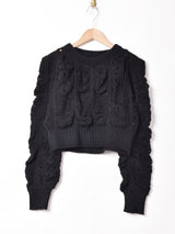 【2色展開】Meridian ローゲージ クロップドセーター