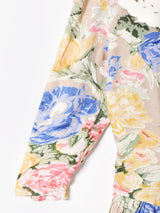 花柄 ビッグカラーワンピース