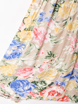 花柄 ビッグカラーワンピース
