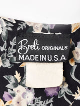 アメリカ製 花柄 フロントボタン 長袖ワンピース