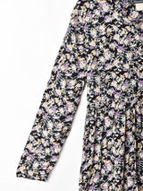 アメリカ製 花柄 フロントボタン 長袖ワンピース