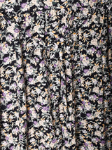 アメリカ製 花柄 フロントボタン 長袖ワンピース