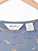 EddieBauer 花柄 半袖 マキシ丈ワンピース