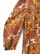 70's ペイズリー柄 ビッグカラーワンピース