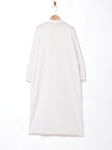 カットワーク 長袖ワンピース