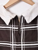 アメリカ製 チェック柄 襟付き 長袖ワンピース