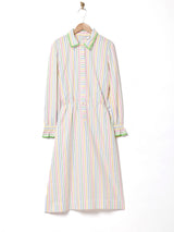 アメリカ製 ストライプ 長袖ワンピース