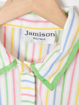 アメリカ製 ストライプ 長袖ワンピース