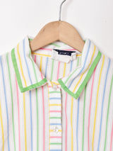 アメリカ製 ストライプ 長袖ワンピース