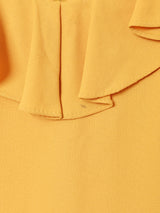 フリルデザイン ドッキング スリーブレスワンピース