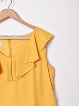 フリルデザイン ドッキング スリーブレスワンピース