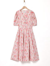 イギリス製 LauraAshley 花柄 半袖ワンピース