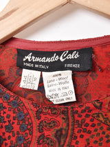 イタリア製 ペイズリー柄 長袖ワンピース