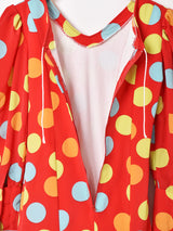 コインドット柄 長袖ワンピース