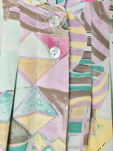 ドイツ製 ベルト付き 抽象柄 フレアスカート