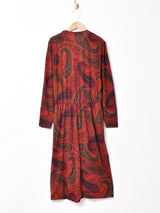 イタリア製 ペイズリー柄 長袖ワンピース