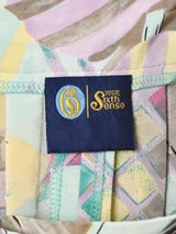 ドイツ製 ベルト付き 抽象柄 フレアスカート