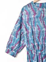 アメリカ製 総柄 七分袖 ワンピース