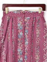 花柄 フロントボタン フレアスカート