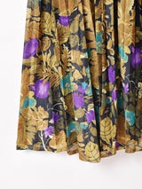 総柄 長袖 シャツワンピース