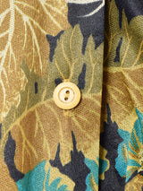 総柄 長袖 シャツワンピース