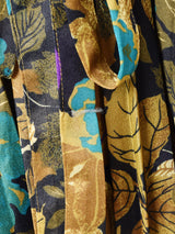 総柄 長袖 シャツワンピース