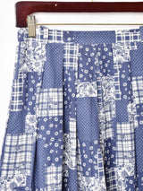 パッチワーク風プリント フレアスカート