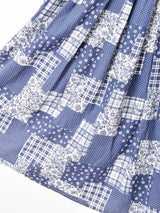 パッチワーク風プリント フレアスカート