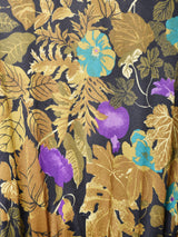 総柄 長袖 シャツワンピース