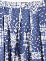 パッチワーク風プリント フレアスカート