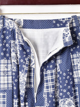 パッチワーク風プリント フレアスカート