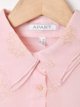 ラメ柄 シアー長袖シャツ