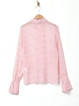 ラメ柄 シアー長袖シャツ