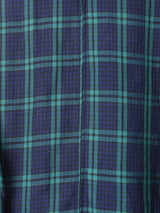 チェック ベロアカラー パフスリーブワンピース