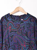 アメリカ製 ペイズリー柄 長袖ワンピース