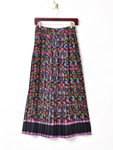 花柄 ロングプリーツスカート