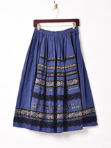 チェック テープ×レース フレアスカート