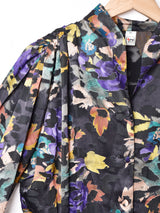 総柄 長袖シアーシャツ