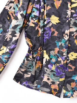 総柄 長袖シアーシャツ