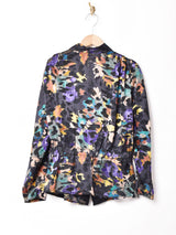 総柄 長袖シアーシャツ