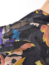 総柄 長袖シアーシャツ