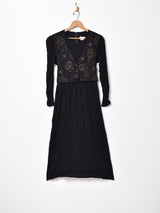 レイヤードデザイン 長袖ワンピース