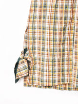 チェック リボンスリット フレアスカート