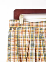 チェック リボンスリット フレアスカート