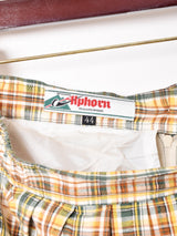 チェック リボンスリット フレアスカート