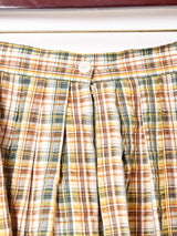 チェック リボンスリット フレアスカート