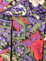 アメリカ製 レースカラー Vネック 総柄 長袖ワンピース